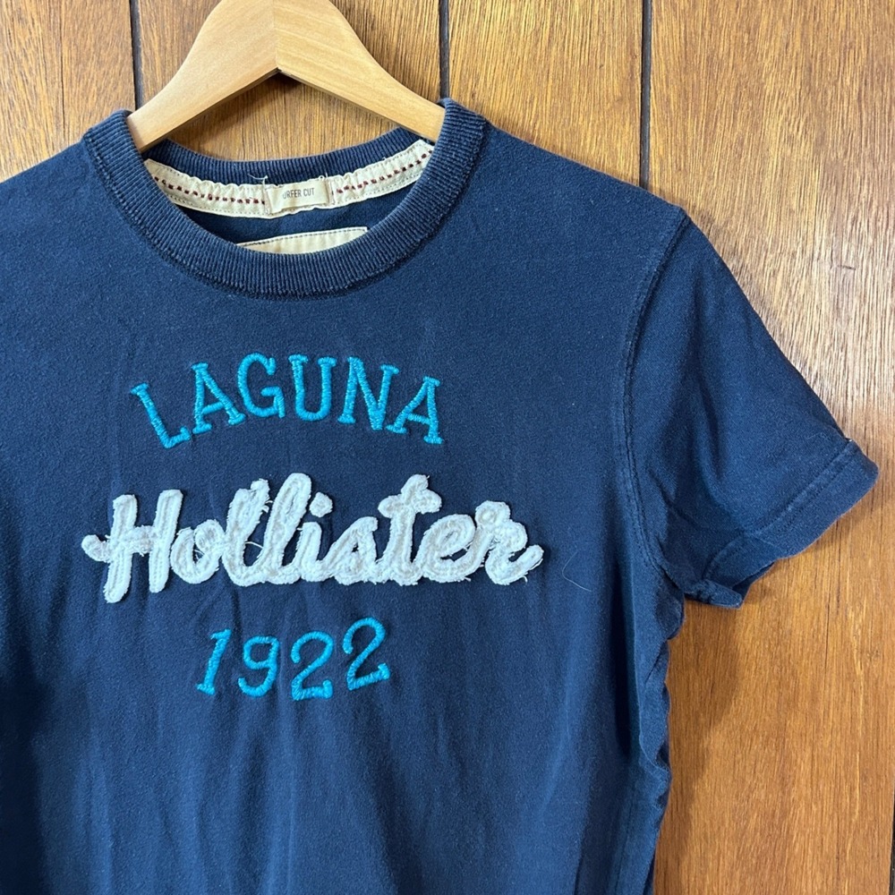 Vintage‎ y2k Hollister Laguna California 1922 Blue Graphic T Shirt  Surfer Cut